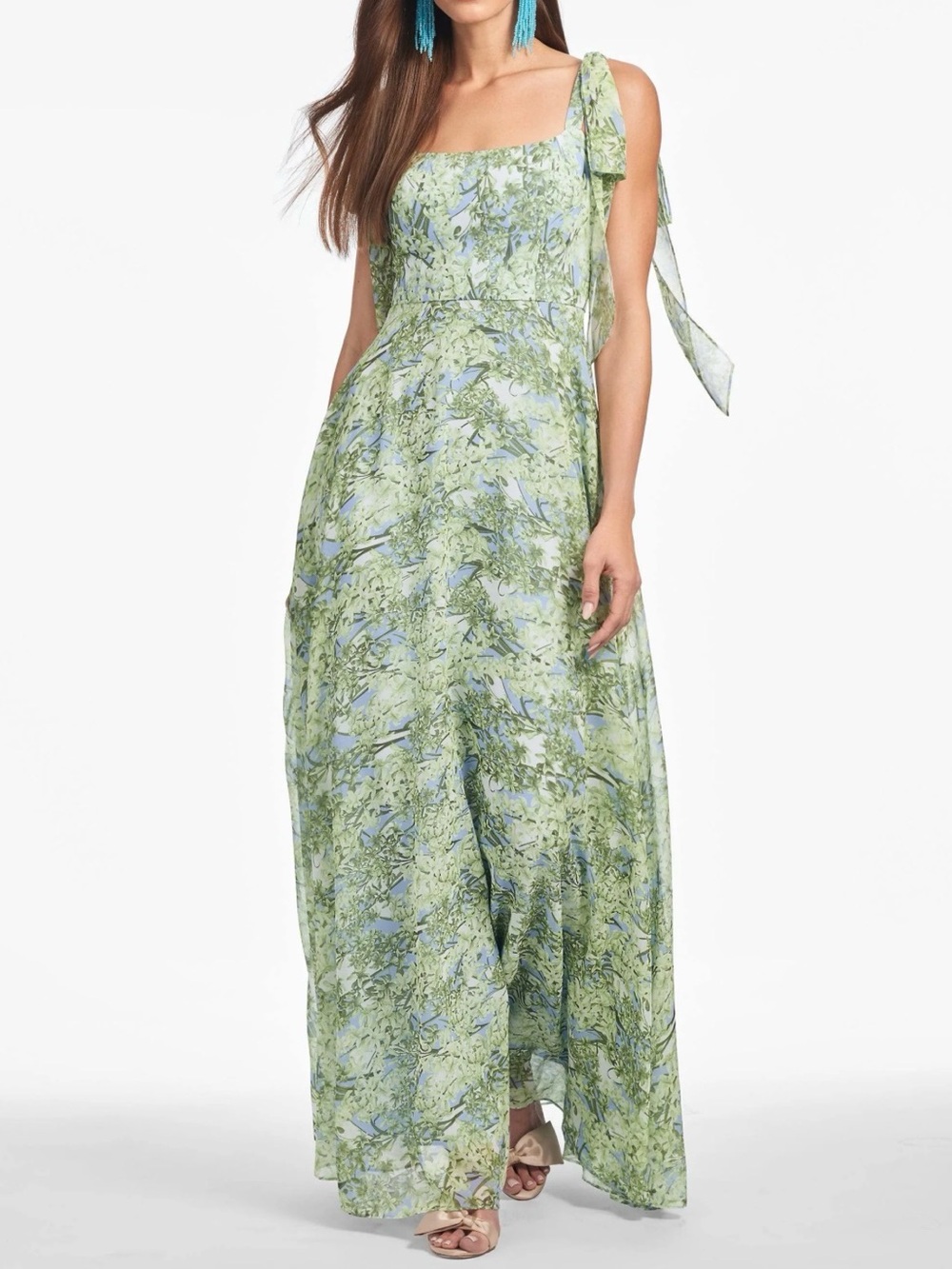 Sachin & Babi Blue/Green Floral Gown